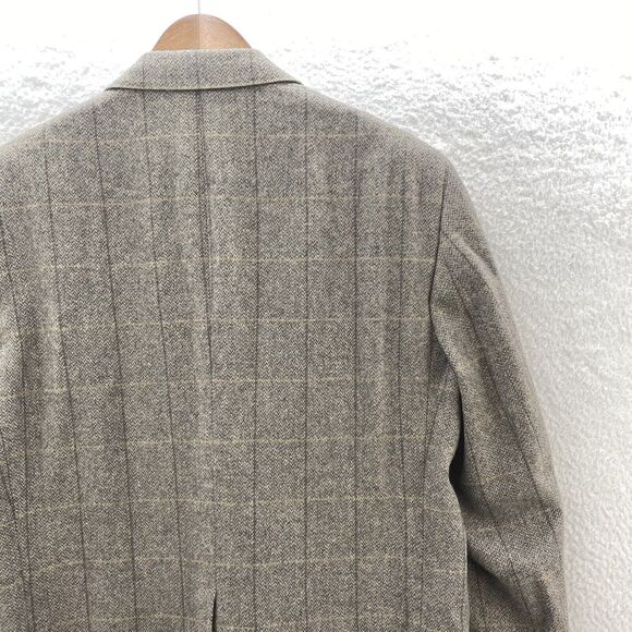 Kingsridge Madden Tweed Herringbone Blazer Men's 45R Tan Wool Preppy USA NWT - Picture 15 of 16